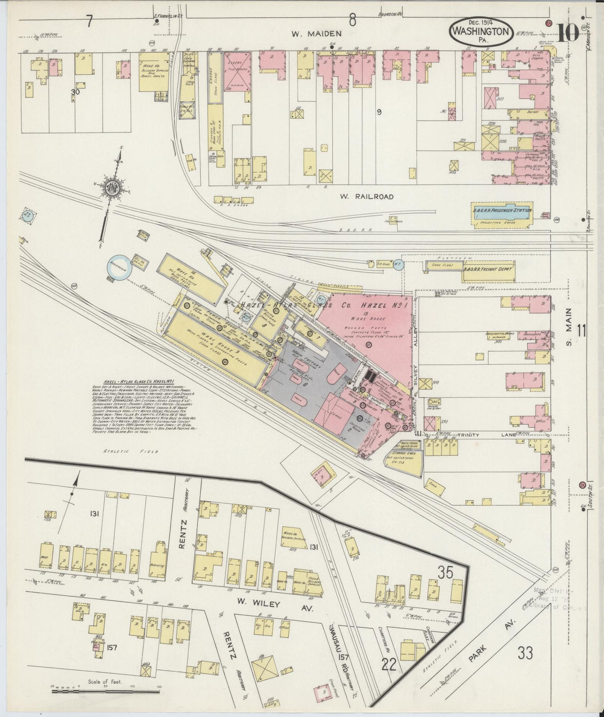 Sanborn Fire Insurance Map from Washington, Washington County, Pennsylvania (1914), Sheet #0010 - Complete Map Set gallery image, historic Sanborn map, vintage wall art, Pennsylvania Pennsylvania