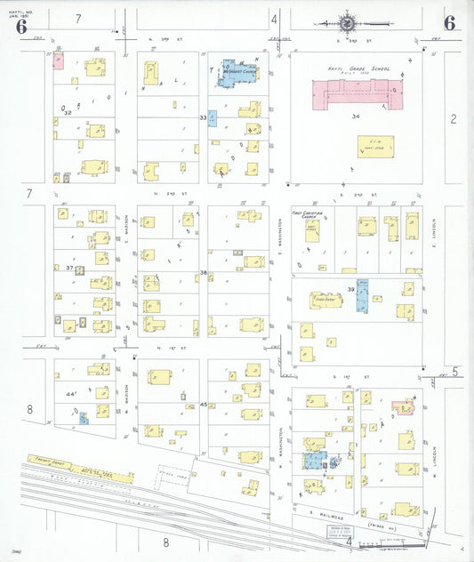 Sanborn Fire Insurance Map from Hayti, Pemiscot County, Missouri (1951), Sheet #0006 - Historic Sanborn Fire Insurance Map Print, vintage old map wall art, antique decor, genealogy gift, Missouri Missouri map