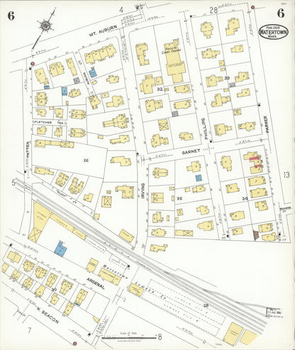 Sanborn Fire Insurance Map from Watertown, Middlesex County, Massachusetts (1923), Sheet #0006 - Complete Map Set gallery image, historic Sanborn map, vintage wall art, Massachusetts Massachusetts