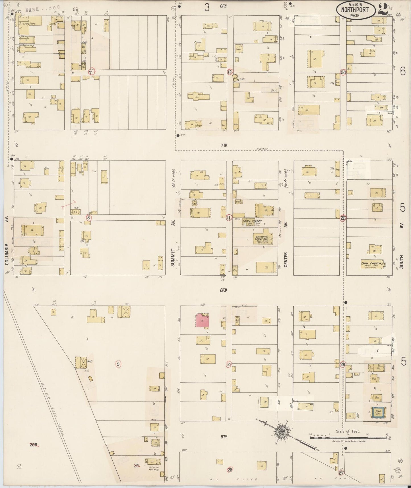 Sanborn Fire Insurance Map from Northport, Stevens County, Washington (1929), Sheet #0002 - Complete Map Set gallery image, historic Sanborn map, vintage wall art, Washington Washington