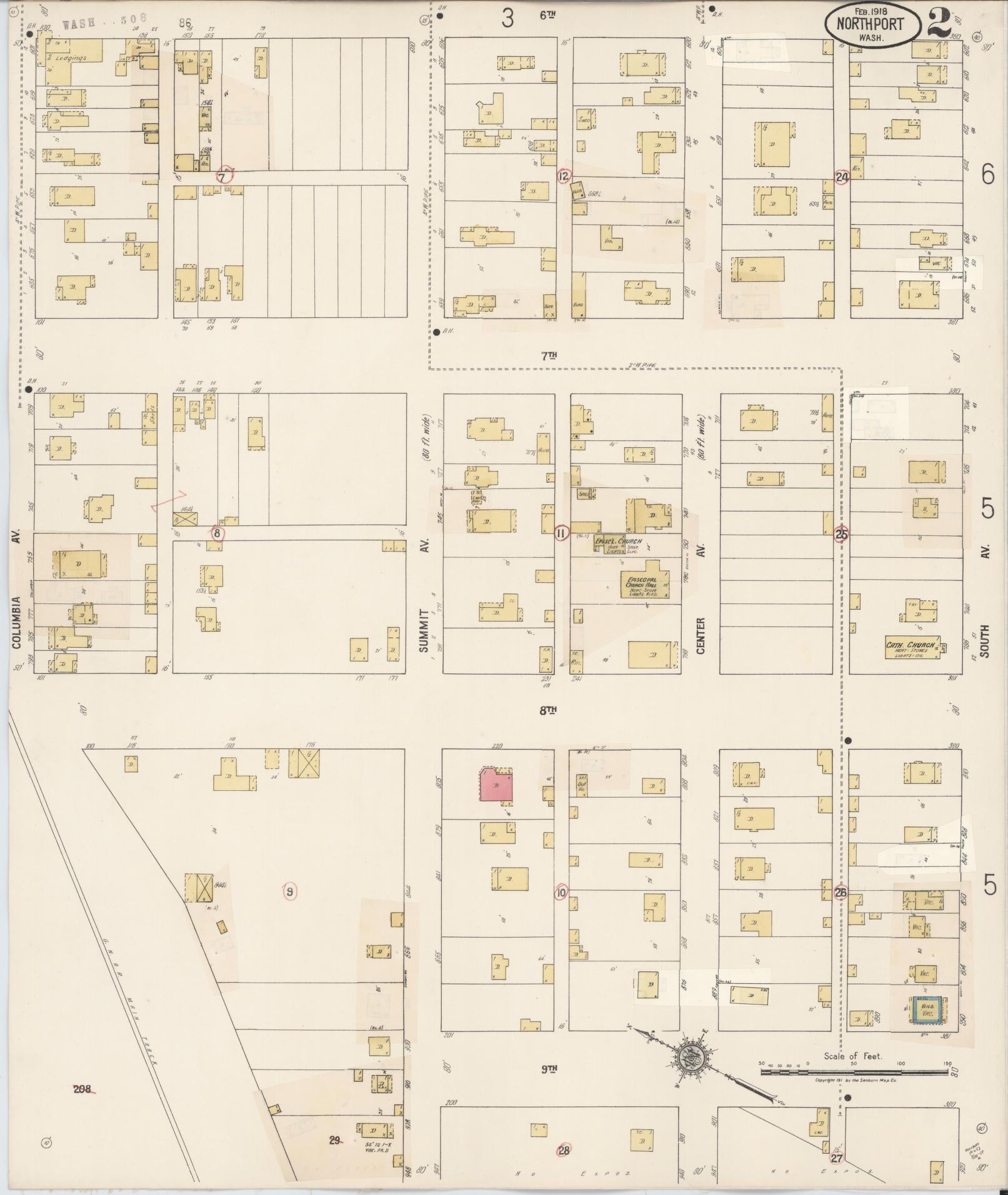Sanborn Fire Insurance Map from Northport, Stevens County, Washington (1929), Sheet #0002 - Complete Map Set gallery image, historic Sanborn map, vintage wall art, Washington Washington