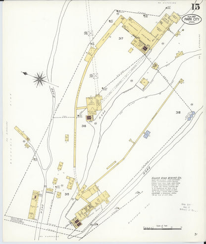 Sanborn Fire Insurance Map from Park City, Summit County, Utah (1907), Sheet #0015 - Complete Map Set gallery image, historic Sanborn map, vintage wall art, Utah Utah