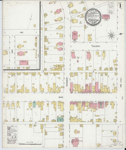 Sanborn Fire Insurance Map from Kingston, Ross County, Ohio (1900), Sheet #0001 - Historic Sanborn Fire Insurance Map Print, vintage old map wall art, antique decor, genealogy gift, Ohio Ohio map
