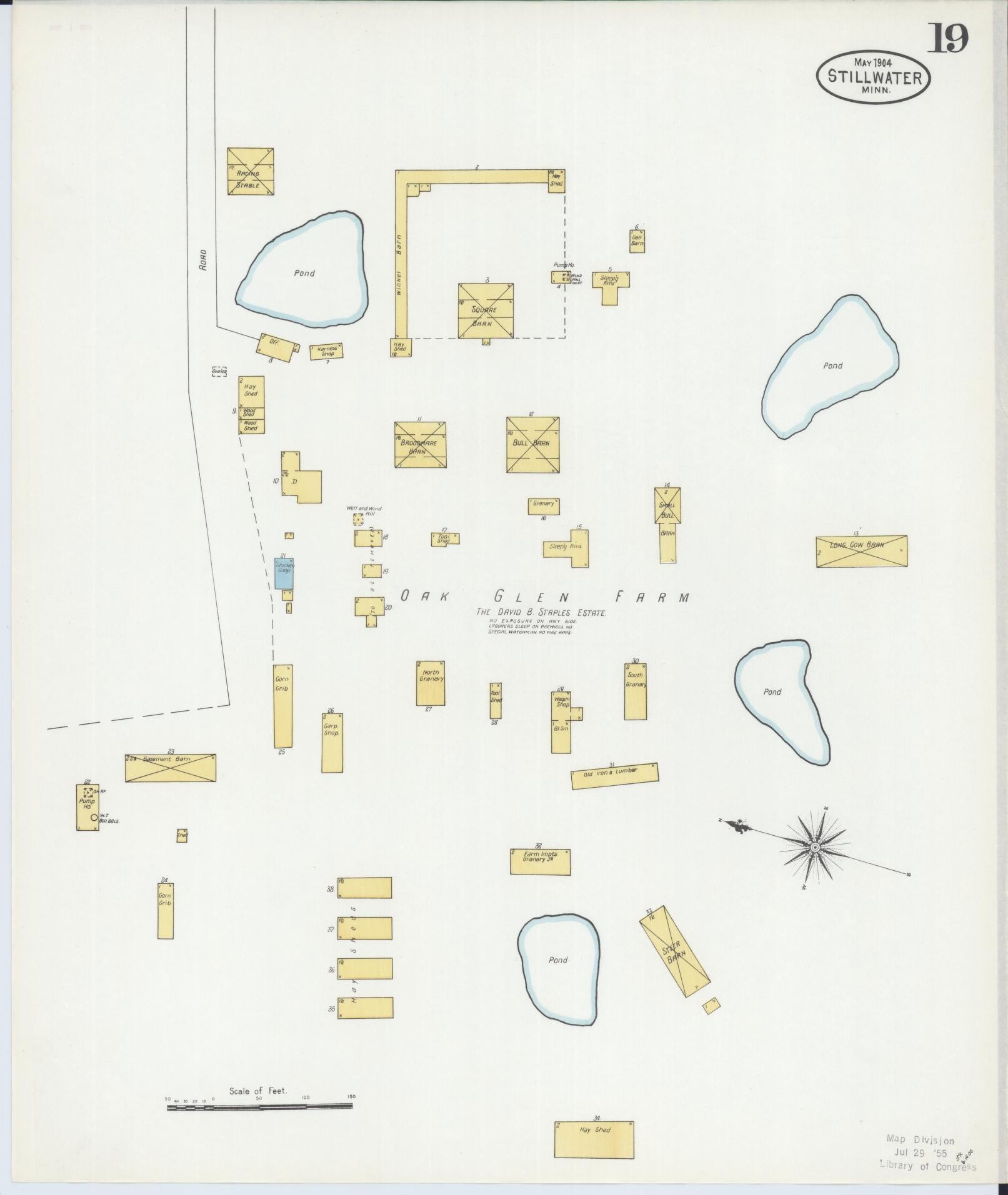 Sanborn Fire Insurance Map from Stillwater, Washington County, Minnesota (1904), Sheet #0019 - Complete Map Set gallery image, historic Sanborn map, vintage wall art, Minnesota Minnesota