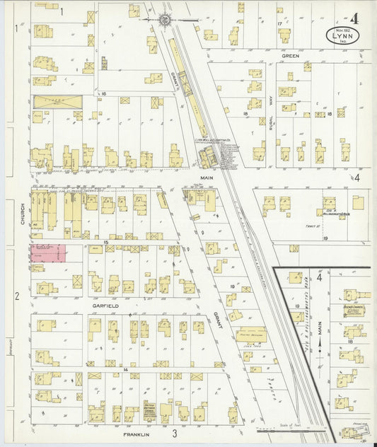 Sanborn Fire Insurance Map from Lynn, Randolph County, Indiana (1912), Sheet #0004 - Historic Sanborn Fire Insurance Map Print, vintage old map wall art, antique decor, genealogy gift, Indiana Indiana map