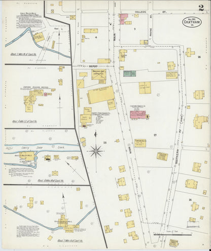Sanborn Fire Insurance Map from Chatham, Pittsylvania County, Virginia (1902), Sheet #0002 - Historic Sanborn Fire Insurance Map Print, vintage old map wall art, antique decor, genealogy gift, Virginia Virginia map