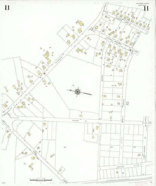 Sanborn Fire Insurance Map from Whitman, Plymouth County, Massachusetts (1939), Sheet #0011 - Historic Sanborn Fire Insurance Map Print, vintage old map wall art, antique decor, genealogy gift, Massachusetts Massachusetts map