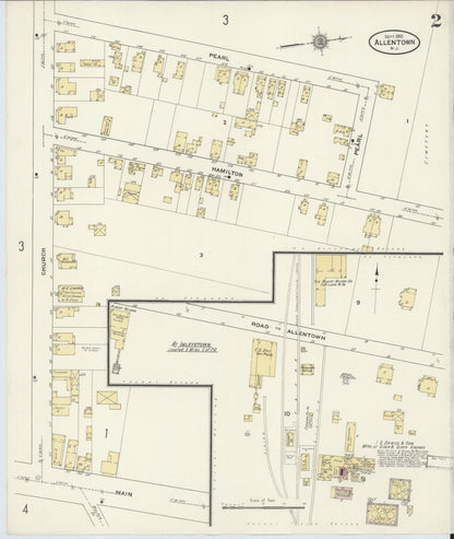 Sanborn Fire Insurance Map from Allentown, Monmouth County, New Jersey (1910), Sheet #0002 - Complete Map Set gallery image, historic Sanborn map, vintage wall art, New Jersey New Jersey