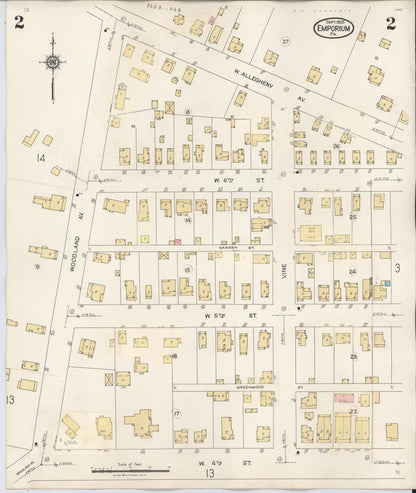 Sanborn Fire Insurance Map from Emporium, Cameron County, Pennsylvania (1938), Sheet #0002 - Complete Map Set gallery image, historic Sanborn map, vintage wall art, Pennsylvania Pennsylvania