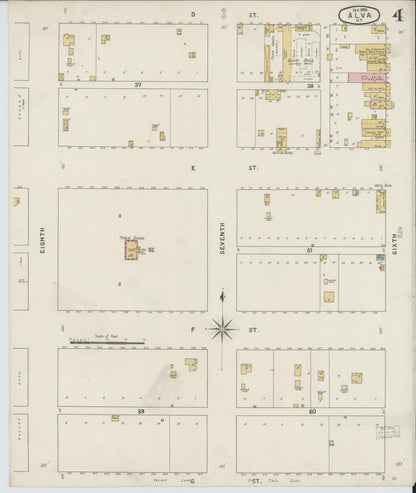 Sanborn Fire Insurance Map from Alva, Woods County, Oklahoma (1895), Sheet #0004 - Complete Map Set gallery image, historic Sanborn map, vintage wall art, Oklahoma Oklahoma