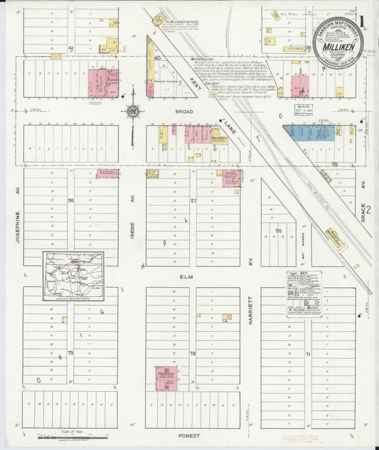 Sanborn Fire Insurance Map from Milliken, Weld County, Colorado (1917), Sheet #0001 - Historic Sanborn Fire Insurance Map Print, vintage old map wall art, antique decor, genealogy gift, Colorado Colorado map