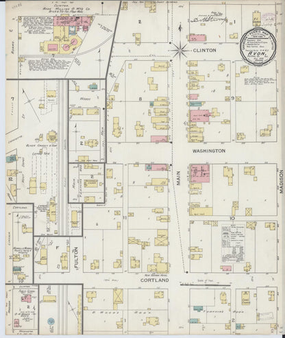 Sanborn Fire Insurance Map from Avon, Fulton County, Illinois (1893), Sheet #0001 - Historic Sanborn Fire Insurance Map Print, vintage old map wall art, antique decor, genealogy gift, Illinois Illinois map
