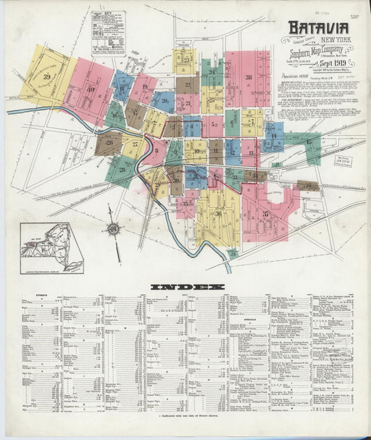 Sanborn Fire Insurance Map from Batavia, Genesee County, New York. (1919) – Historic Sanborn Fire Insurance Map Print