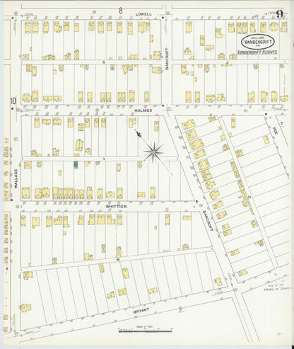 Sanborn Fire Insurance Map from Vandergrift, Westmoreland County, Pennsylvania (1909), Sheet #0009 - Historic Sanborn Fire Insurance Map Print, vintage old map wall art, antique decor, genealogy gift, Pennsylvania Pennsylvania map