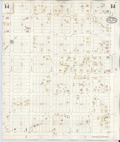 Sanborn Fire Insurance Map from Del Rio, Val Verde County, Texas (1948), Sheet #0014 - Complete Map Set gallery image, historic Sanborn map, vintage wall art, Texas Texas