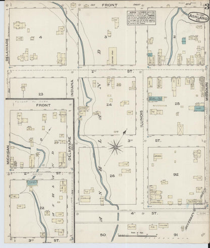 Sanborn Fire Insurance Map from Ashland, Ashland County, Wisconsin (1884), Sheet #0003 - Historic Sanborn Fire Insurance Map Print, vintage old map wall art, antique decor, genealogy gift, Wisconsin Wisconsin map