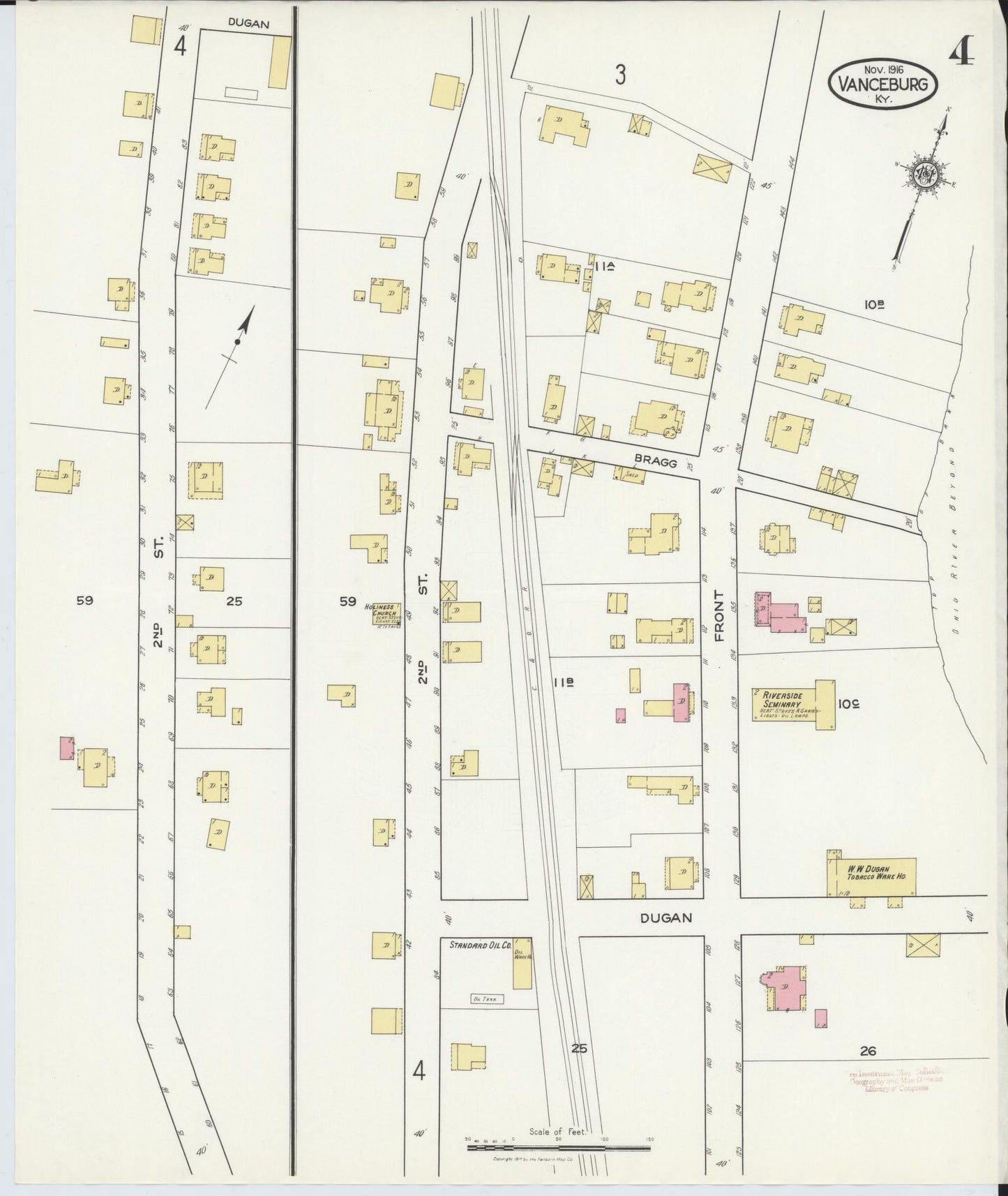 Sanborn Fire Insurance Map from Vanceburg, Lewis County, Kentucky (1916), Sheet #0004 - Complete Map Set gallery image, historic Sanborn map, vintage wall art, Kentucky Kentucky