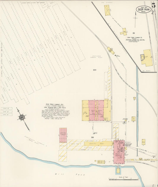 Sanborn Fire Insurance Map from Deer Park, Spokane County, Washington (1915), Sheet #0005 - Historic Sanborn Fire Insurance Map Print, vintage old map wall art, antique decor, genealogy gift, Washington Washington map