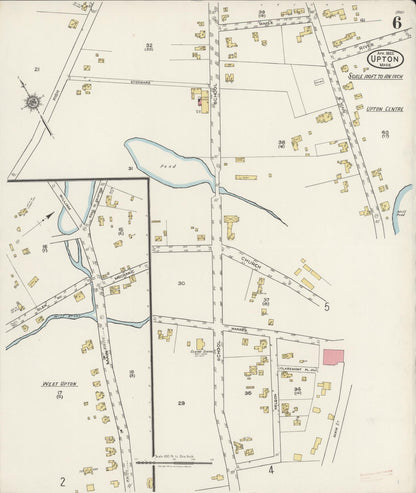 Sanborn Fire Insurance Map from Upton, Worcester County, Massachusetts (1922), Sheet #0006 - Complete Map Set gallery image, historic Sanborn map, vintage wall art, Massachusetts Massachusetts