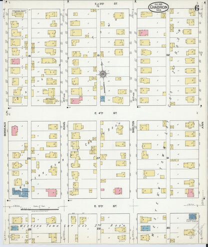 Sanborn Fire Insurance Map from Chadron, Dawes County, Nebraska (1918), Sheet #0006 - Complete Map Set gallery image, historic Sanborn map, vintage wall art, Nebraska Nebraska
