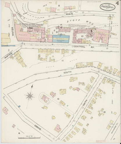 Sanborn Fire Insurance Map from Peekskill, Westchester County, New York (1887), Sheet #0004 - Complete Map Set gallery image, historic Sanborn map, vintage wall art, New York New York