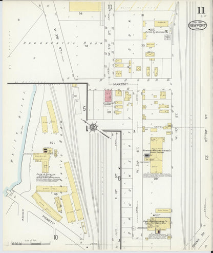 Sanborn Fire Insurance Map from Newport, Jackson County, Arkansas (1914), Sheet #0011 - Complete Map Set gallery image, historic Sanborn map, vintage wall art, Arkansas Arkansas