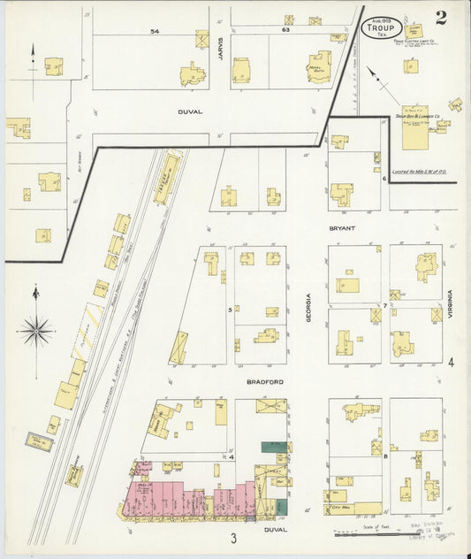 Sanborn Fire Insurance Map from Troup, Smith County, Texas (1909), Sheet #0002 - Historic Sanborn Fire Insurance Map Print, vintage old map wall art, antique decor, genealogy gift, Texas Texas map