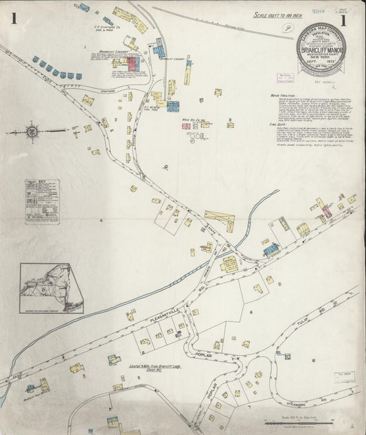Sanborn Fire Insurance Map from Briarcliff Manor, Westchester County, New York. (1925) – Historic Sanborn Fire Insurance Map Print