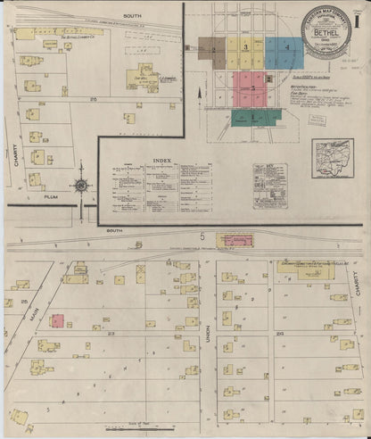 Sanborn Fire Insurance Map from Bethel, Clermont County, Ohio (1922), Sheet #0001 - Historic Sanborn Fire Insurance Map Print, vintage old map wall art, antique decor, genealogy gift, Ohio Ohio map