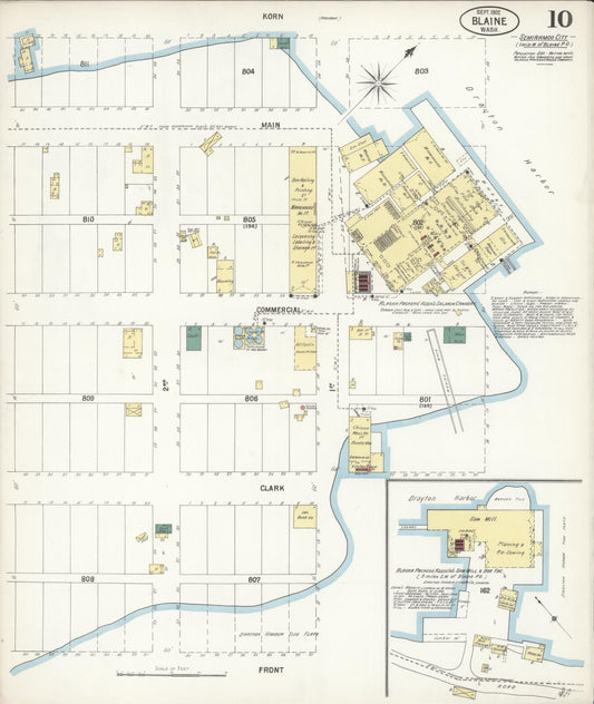 Sanborn Fire Insurance Map from Blaine, Whatcom County, Washington (1902), Sheet #0010 - Historic Sanborn Fire Insurance Map Print, vintage old map wall art, antique decor, genealogy gift, Washington Washington map