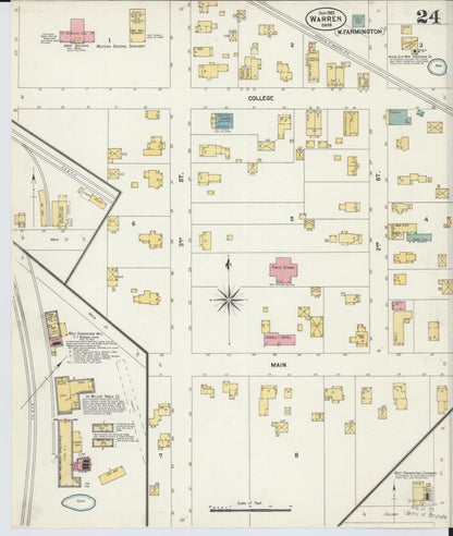 Sanborn Fire Insurance Map from Warren, Trumbull County, Ohio (1902), Sheet #0024 - Historic Sanborn Fire Insurance Map Print, vintage old map wall art, antique decor, genealogy gift, Ohio Ohio map