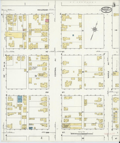 Sanborn Fire Insurance Map from Ridgely, Caroline County, Maryland (1921), Sheet #0003 - Complete Map Set gallery image, historic Sanborn map, vintage wall art, Maryland Maryland