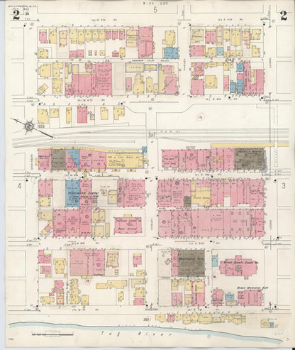 Sanborn Fire Insurance Map from Williamson, Mingo County, West Virginia (1943), Sheet #0002 - Complete Map Set gallery image, historic Sanborn map, vintage wall art, West Virginia West Virginia