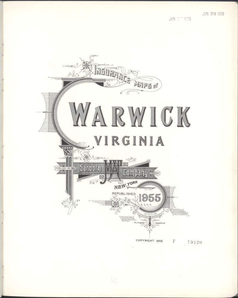 Sanborn Fire Insurance Map from Warwick, Independent City, Virginia. (1955) – Historic Sanborn Fire Insurance Map Print