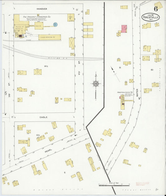 Sanborn Fire Insurance Map from Forestville, Chautauqua County, New York (1912), Sheet #0006 - Historic Sanborn Fire Insurance Map Print, vintage old map wall art, antique decor, genealogy gift, New York New York map