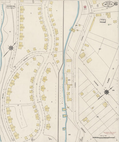 Sanborn Fire Insurance Map from Vallejo, Solano County, California (1919), Sheet #0006 - Complete Map Set gallery image, historic Sanborn map, vintage wall art, California California