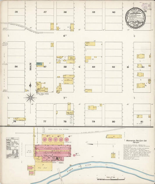 Sanborn Fire Insurance Map from Little Falls [see also Vader], Lewis County, Washington (1893), Sheet #0001 - Historic Sanborn Fire Insurance Map Print, vintage old map wall art, antique decor, genealogy gift, Washington Washington map