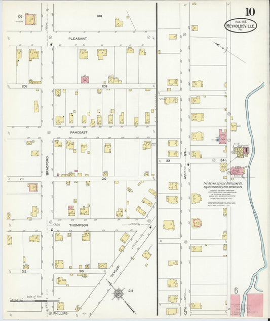 Sanborn Fire Insurance Map from Reynoldsville, Jefferson County, Pennsylvania (1912), Sheet #0010 - Historic Sanborn Fire Insurance Map Print, vintage old map wall art, antique decor, genealogy gift, Pennsylvania Pennsylvania map