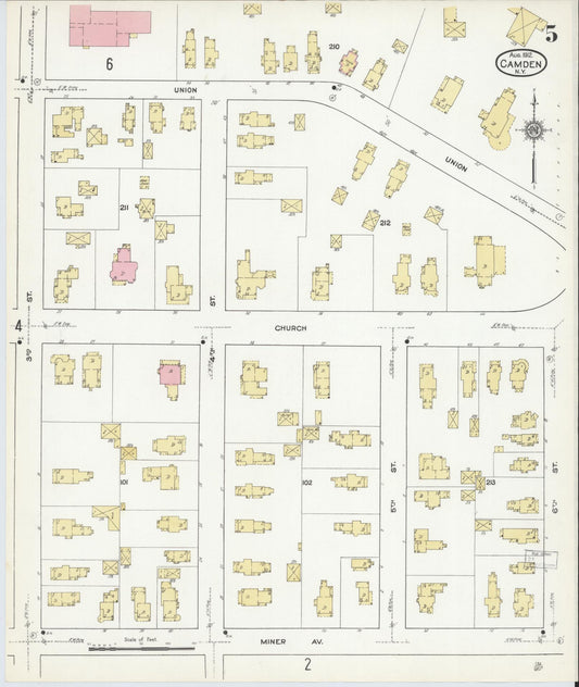 Sanborn Fire Insurance Map from Camden, Oneida County, New York (1912), Sheet #0005 - Historic Sanborn Fire Insurance Map Print, vintage old map wall art, antique decor, genealogy gift, New York New York map