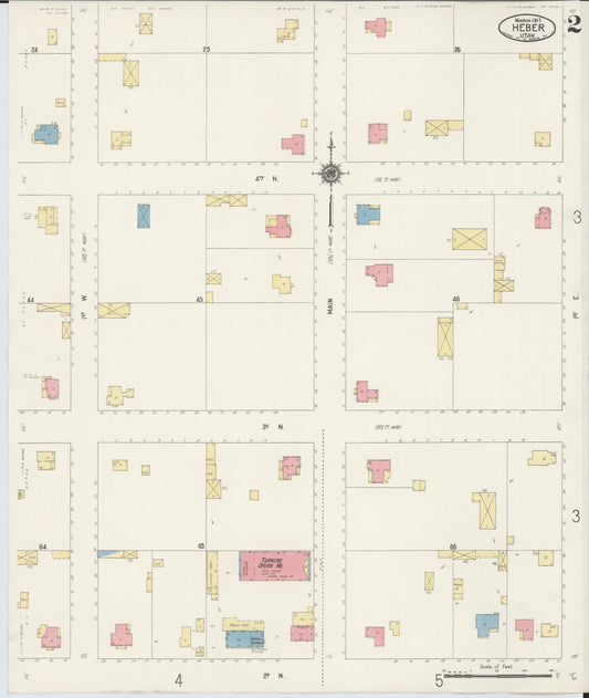 Sanborn Fire Insurance Map from Heber, Wasatch County, Utah (1917), Sheet #0002 - Historic Sanborn Fire Insurance Map Print, vintage old map wall art, antique decor, genealogy gift, Utah Utah map
