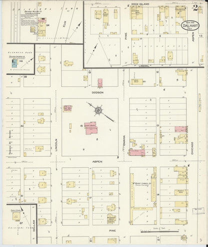 Sanborn Fire Insurance Map from Dalhart, Dallam And Hartley County, Texas (1913), Sheet #0002 - Complete Map Set gallery image, historic Sanborn map, vintage wall art, Texas Texas
