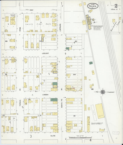 Sanborn Fire Insurance Map from Toluca, Marshall County, Illinois (1910), Sheet #0002 - Complete Map Set gallery image, historic Sanborn map, vintage wall art, Illinois Illinois