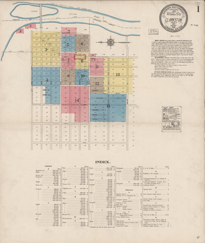 Sanborn Fire Insurance Map from Clarkston, Asotin County, Washington (1922), Sheet #0001 - Complete Map Set gallery image, historic Sanborn map, vintage wall art, Washington Washington