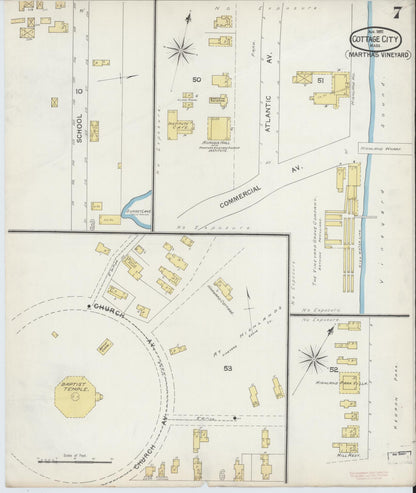 Sanborn Fire Insurance Map from Cottage City, Dukes County, Massachusetts (1892), Sheet #0007 - Complete Map Set gallery image, historic Sanborn map, vintage wall art, Massachusetts Massachusetts