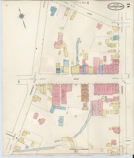 Sanborn Fire Insurance Map from Cooperstown, Otsego County, New York (1949), Sheet #0002 - Historic Sanborn Fire Insurance Map Print, vintage old map wall art, antique decor, genealogy gift, New York New York map