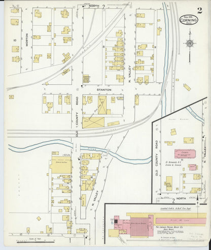 Sanborn Fire Insurance Map from Corning, Perry County, Ohio (1916), Sheet #0002 - Complete Map Set gallery image, historic Sanborn map, vintage wall art, Ohio Ohio