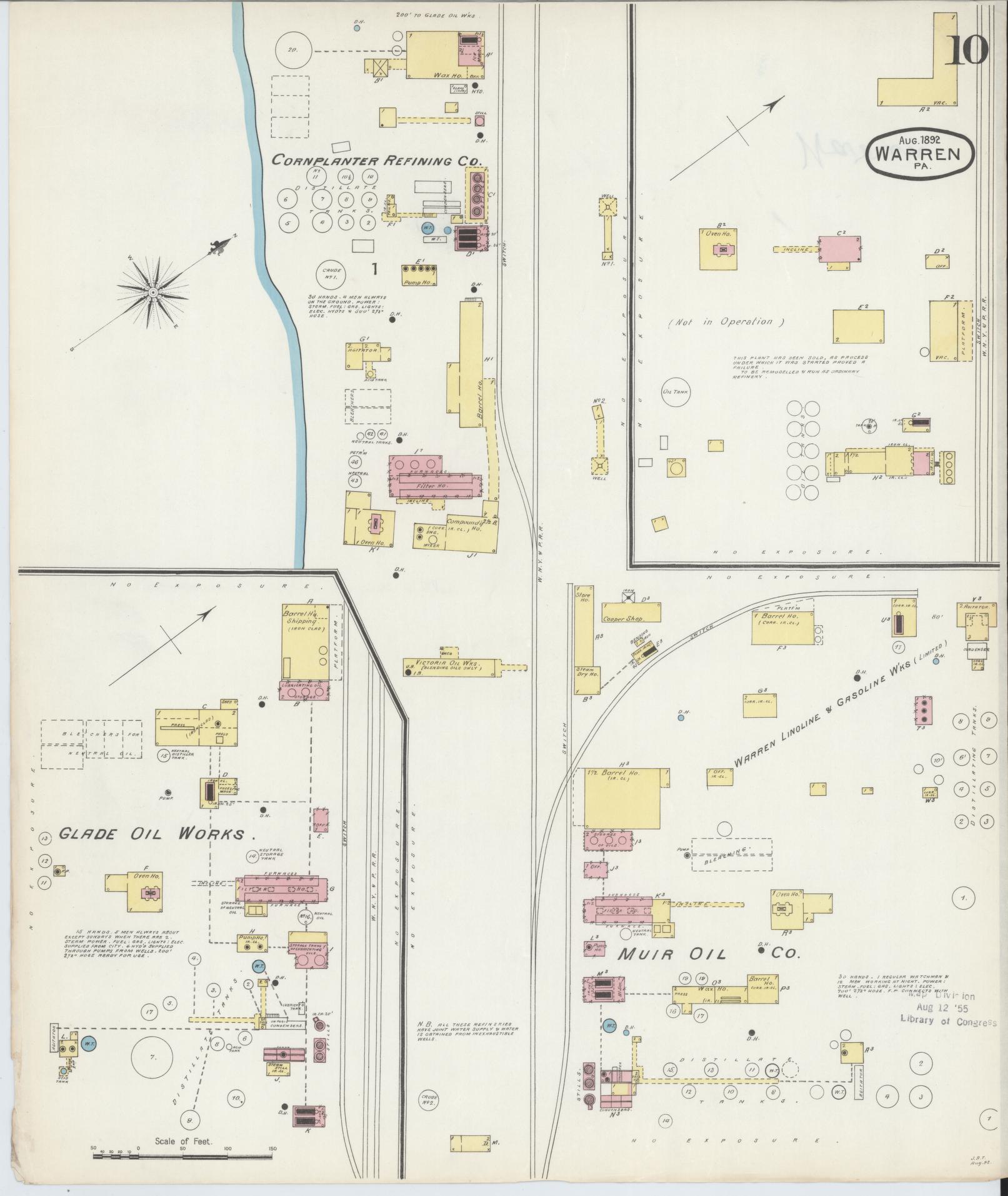 Sanborn Fire Insurance Map from Warren, Warren County, Pennsylvania (1892), Sheet #0010 - Complete Map Set gallery image, historic Sanborn map, vintage wall art, Pennsylvania Pennsylvania