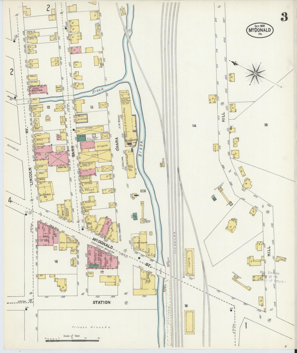 Sanborn Fire Insurance Map from McDonald, Washington County, Pennsylvania (1902), Sheet #0003 - Complete Map Set gallery image, historic Sanborn map, vintage wall art, Pennsylvania Pennsylvania