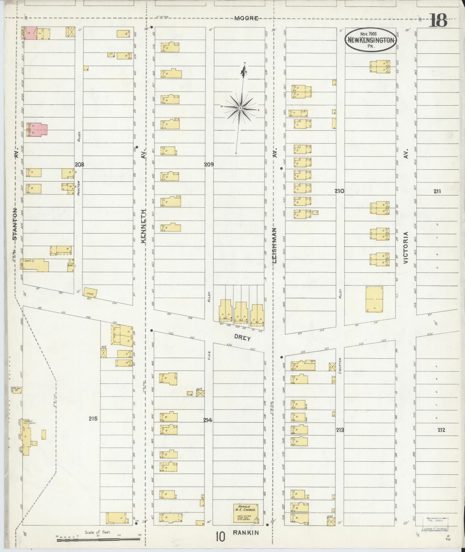 Sanborn Fire Insurance Map from New Kensington, Westmoreland County, Pennsylvania (1905), Sheet #0018 - Complete Map Set gallery image, historic Sanborn map, vintage wall art, Pennsylvania Pennsylvania