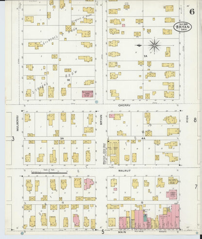 Sanborn Fire Insurance Map from Bryan, Williams County, Ohio (1905), Sheet #0006 - Complete Map Set gallery image, historic Sanborn map, vintage wall art, Ohio Ohio